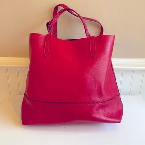 Red Leather  J crew hanbag